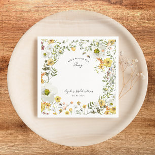 She's Found Her Honey Yellow Floral Bridal Shower Napkin