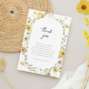 She's Found Her Honey Yellow Floral Bridal Shower Thank You Card