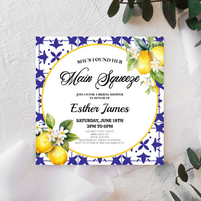 She's Found Her Main Squeeze Lemon Bridal Shower Invitation (Creator Uploaded)