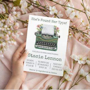 She's Found Her Type! Typewriter Bridal Shower Invitation