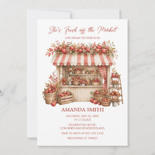She's Fresh Off the Market Apple Bridal Shower  Invitation