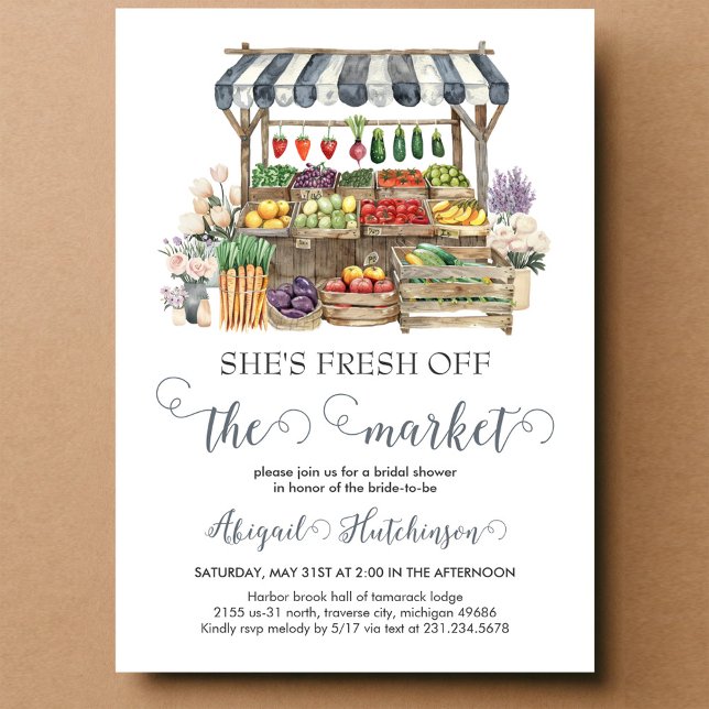 She's Fresh off the Market Bridal Shower Invitatio Invitation (Creator Uploaded)