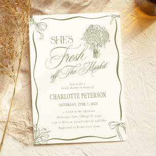 She's Fresh Off the Market Bridal Shower Invitation
