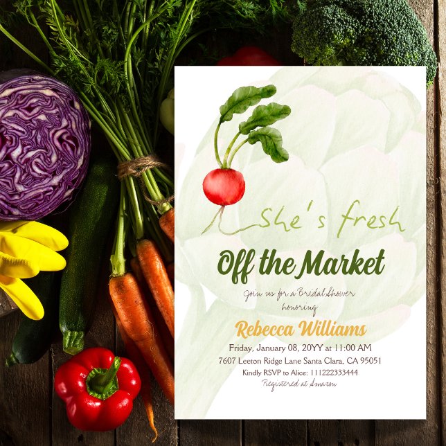 She's Fresh Off the Market Bridal Shower Invitation (Creator Uploaded)