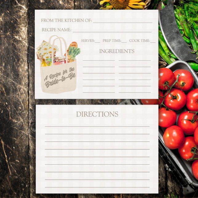 She's Fresh Off the Market Bridal Shower Recipe Enclosure Card (Creator Uploaded)