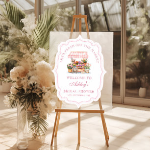 She's Fresh Off the Market Bridal Shower Welcome Acrylic Sign