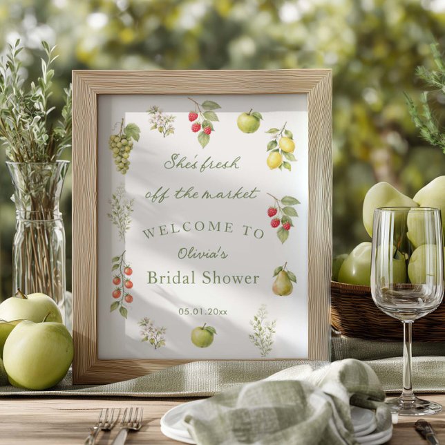 She's fresh off the market bridal shower welcome poster (Creator Uploaded)