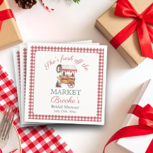 She's fresh off the market christmas Bridal Shower Napkin