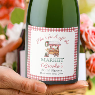 She's fresh off the market christmas Bridal Shower Sparkling Wine Label