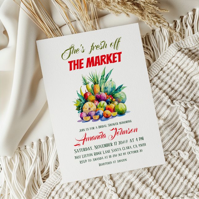 She's Fresh Off the Market Farmhouse Bridal Shower Invitation (Creator Uploaded)