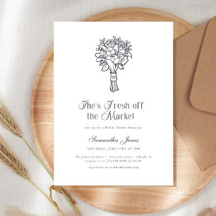 She's Fresh Off The Market Floral Bridal Shower Invitation