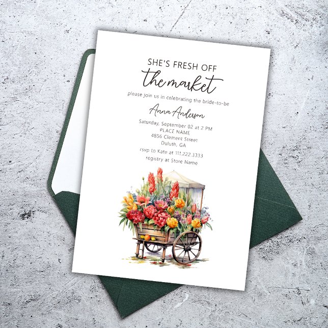 She's Fresh Off The Market Floral Bridal Shower Invitation (Creator Uploaded)