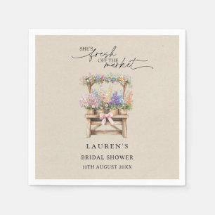 She's Fresh Off the Market Floral Bridal Shower Napkin
