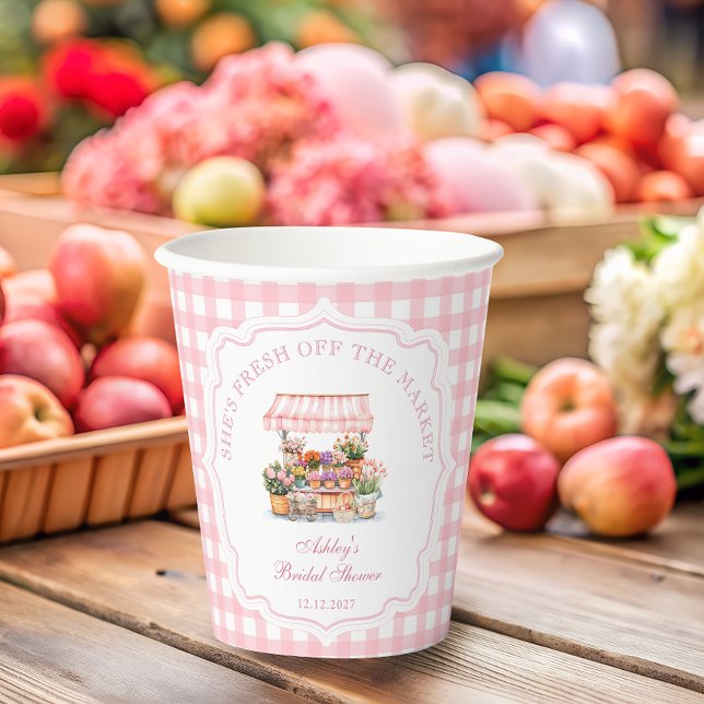 She's Fresh Off the Market Floral Bridal Shower Paper Cups (Creator Uploaded)