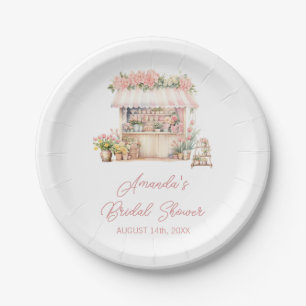 She's Fresh Off the Market Floral Bridal Shower Paper Plate