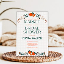 She's Fresh Off the Market Orange Bridal Shower