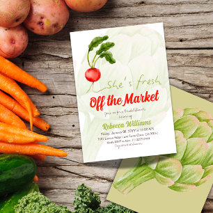 She's Fresh Off the Market Red Bridal Shower Invitation