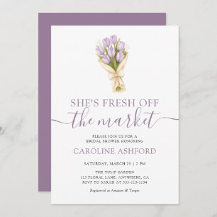 She's Fresh Off The Market Tulips Bridal Shower Invitation