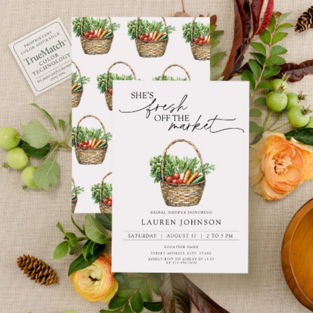 She's Fresh Off The Market Vegetable Bridal Shower Invitation (Creator Uploaded)