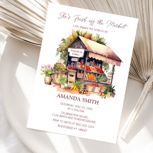 She's Fresh Off the Market Veggie Bridal Shower  Invitation