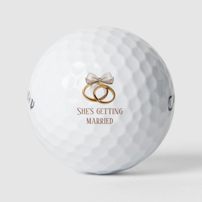 'She's Getting Married' Romantic Playful Wedding  Golf Balls (Front)