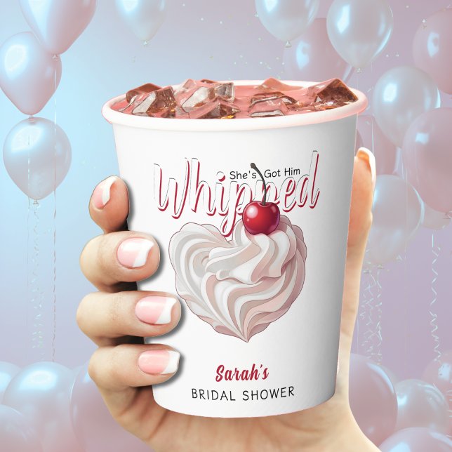 She's Got Him Whipped Cream Cherry Bridal Shower Paper Cups (She's Got Him Whipped Cream Cherry Bridal Shower Paper Cups
)