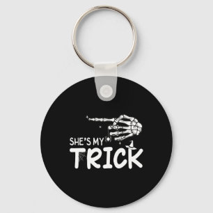 She's Is My Trick Couples Skeleton Hand Halloween Key Ring