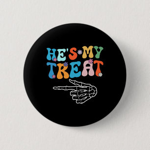 She's Is My Trick Hes Is My Treat Halloween Couple 6 Cm Round Badge