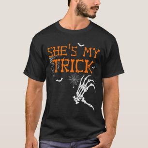 She's Is My Trick Hes Is My Treat Halloween Couple T-Shirt