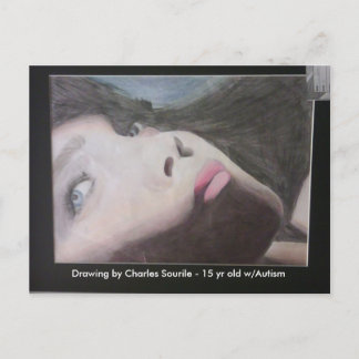 She's looking at you - fighting autism! postcard