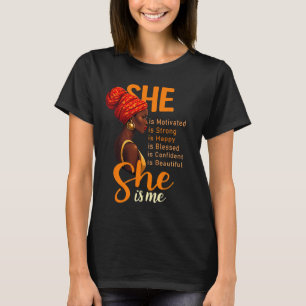 She's Me Strong Educated Black History Month Women T-Shirt