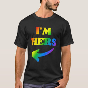 She's Mine I'm Hers Lesbian Couple Rainbow LGBT Va T-Shirt