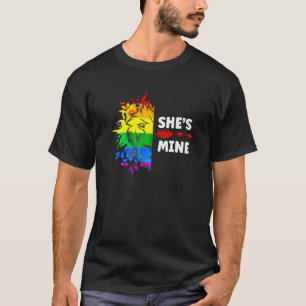 She's Mine I'm Hers Lesbian Couples Lion LGBT Vale T-Shirt