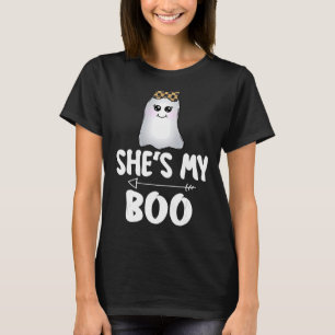 Shes My Boo Cute Matching Couple Halloween Costume T-Shirt