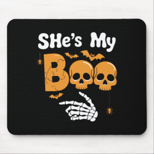 She's My Boo Skeleton Couples Matching Couple Hall Mouse Pad