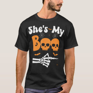 Shes My Boo Skeleton Couples Matching Couple Hallo T-Shirt
