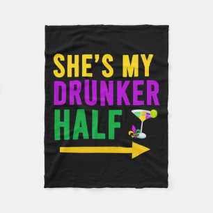 She's My Drunker Half Matching Couple Boyfriend Ma Fleece Blanket