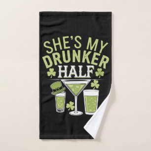 Shes My Drunker Half St Patricks Matching Couple Hand Towel