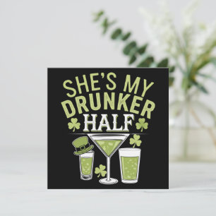 Shes My Drunker Half St Patricks Matching Couple Invitation