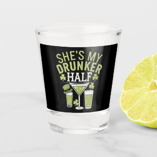 Shes My Drunker Half St Patricks Matching Couple Shot Glass