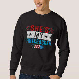 She's My Firecracker 4th July Matching Couples His Sweatshirt