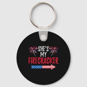 Shes My Firecracker 4th Of July Usa Patriotic Coup Key Ring