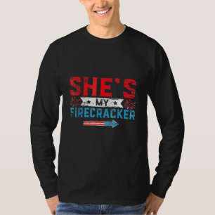 Shes My Firecracker His And Hers 4th July Couples T-Shirt