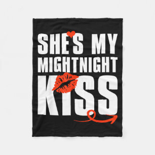 Shes My Midnight Kiss Happy New Year Matching Funn Fleece Blanket