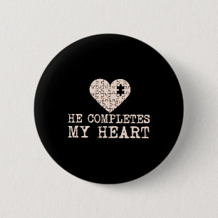 She's My Missing Piece And He Completes My Heart V 6 Cm Round Badge