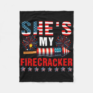 She's My Sparkler 4th Of July Fireworks Lover Cost Fleece Blanket