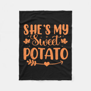 She's My Sweet Potato Autumn Thanksgiving Couples  Fleece Blanket