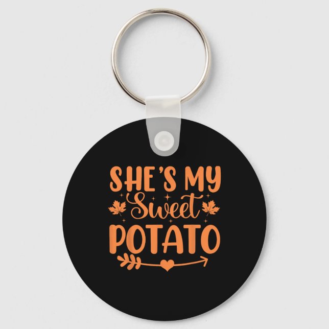 She's My Sweet Potato Autumn Thanksgiving Couples  Key Ring (Front)