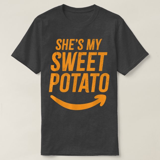 She's My Sweet Potato I YAM Couple's Matching  T-Shirt (Design Front)