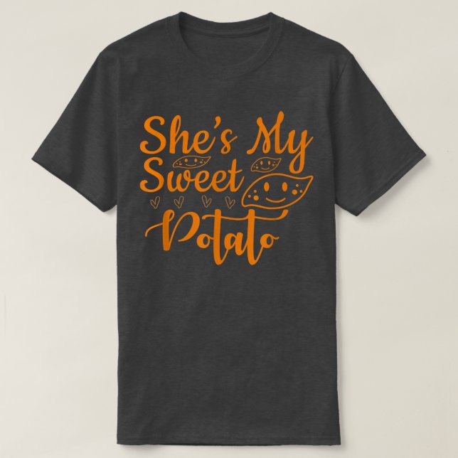 Shes My Sweet Potato I Yam Set Thanksgiving Couple T-Shirt (Design Front)
